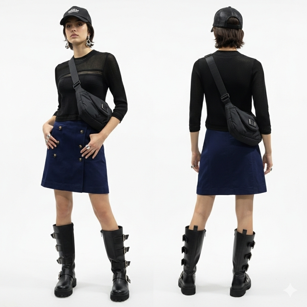 Alexis Black Mesh Panel Bandage Cropped Knit Top Size S - Picture 3 of 9
